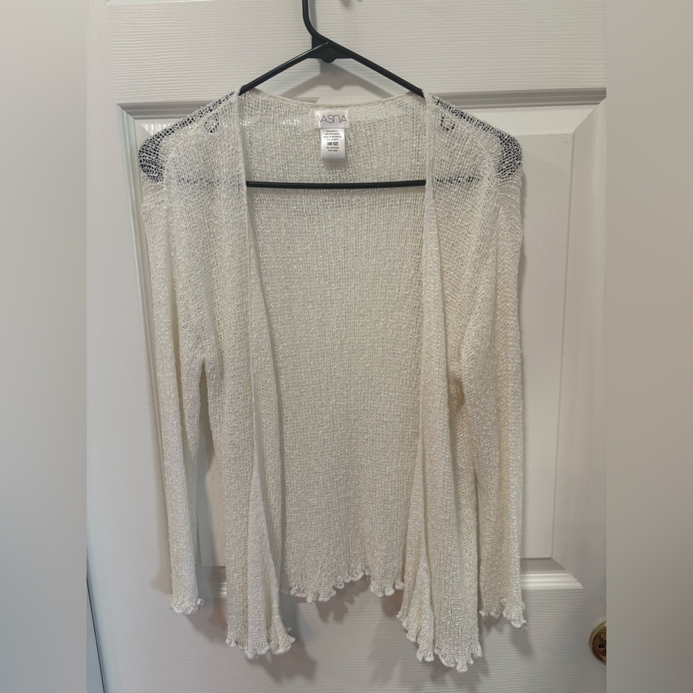 White open knit drape sweater one size women’s by Vasna EUC